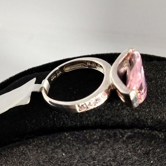 6ct+ Pink Cubic Zirconia Cocktail Ring in Sterling - Picture 7 of 11